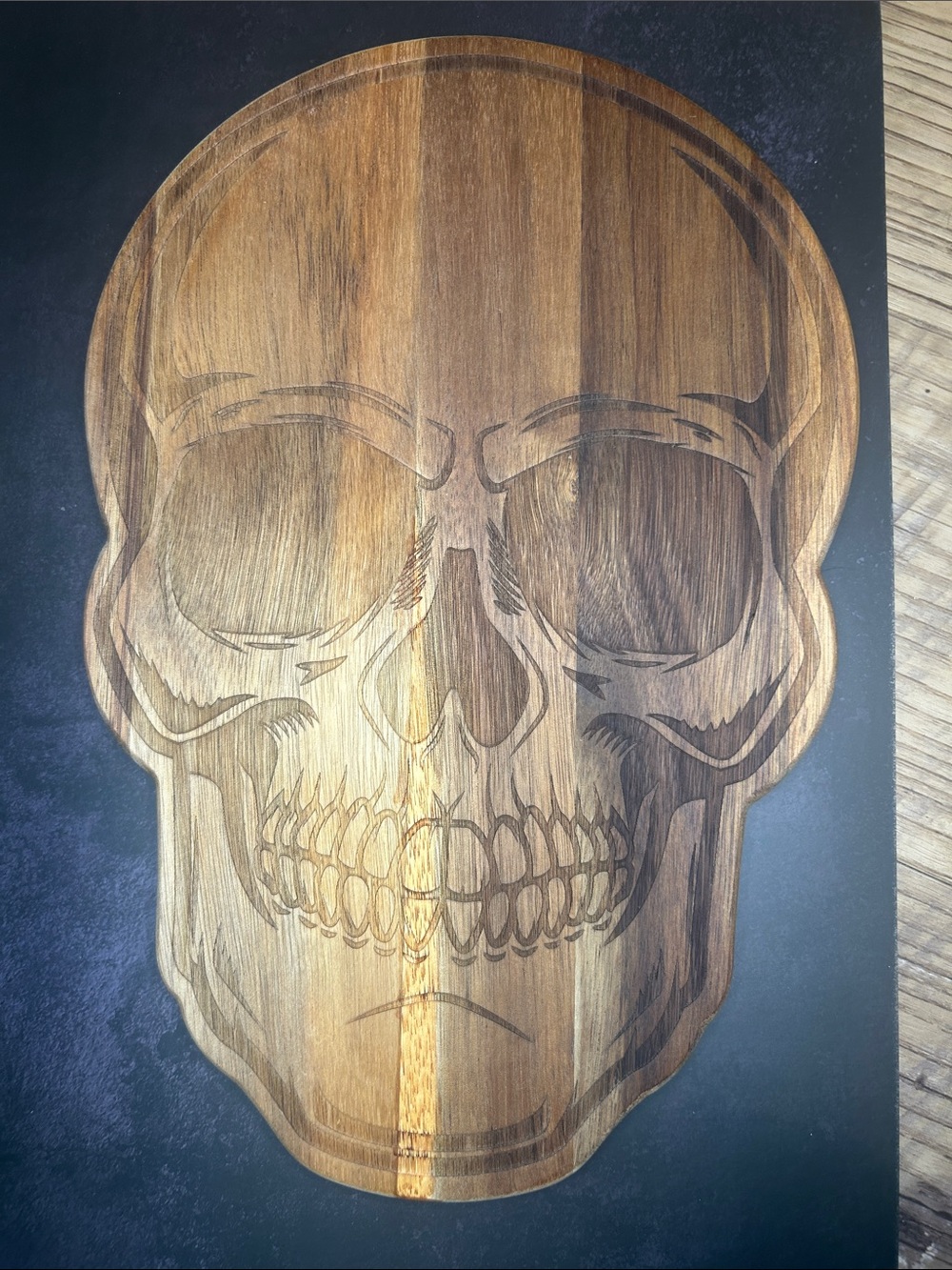 Wooden Skull Wall Art - Brown Skull charcuterie board
